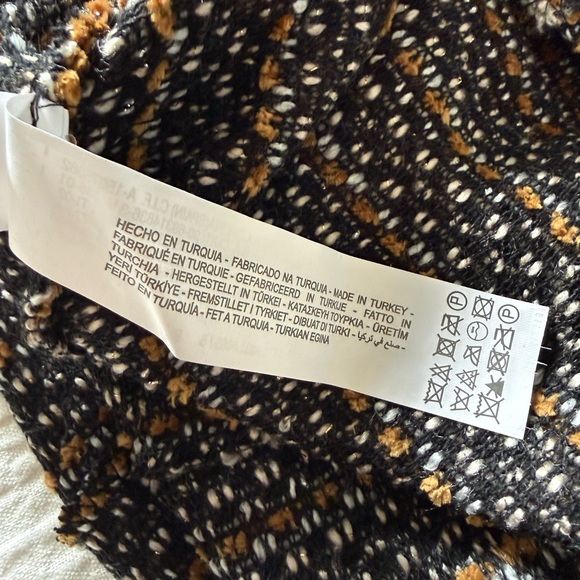 Zara Black, White & Burnt Orange Striped Midi Dress - Picture 12 of 12